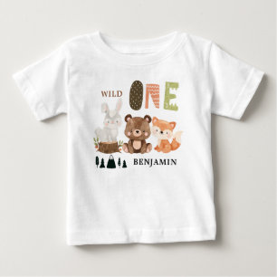 T-shirt Pour Bébé Première anniversaire de la forêt WILD ONE perso