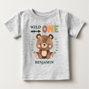 T-shirt Pour Bébé Première anniversaire de la forêt WILD ONE perso