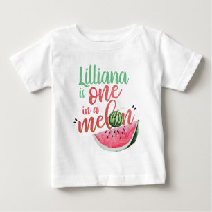 T-shirt Pour Bébé Première chemise d'anniversaire dans une pastèque