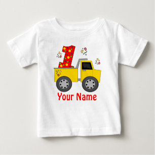 T-shirt Pour Bébé Première chemise personnalisée de camion à benn