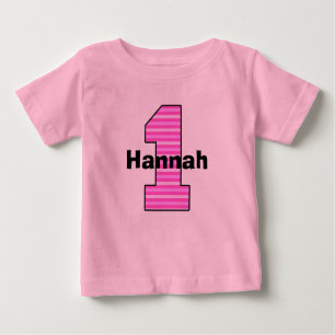 T-shirt Pour Bébé Première chemise rayée rose de fille