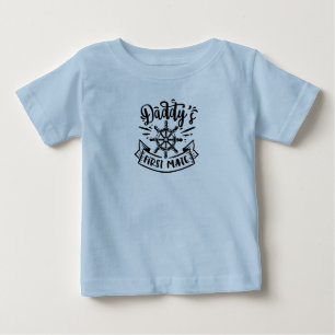 T-shirt Pour Bébé Première citation de mariage du père Nautical Typo