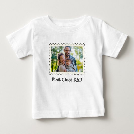 T-shirt Pour Bébé PREMIÈRE CLASSE DAD Best Papa photo horizontale pe (Devant)