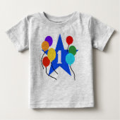 T-shirt Pour Bébé Première étoile d'anniversaire (Devant)