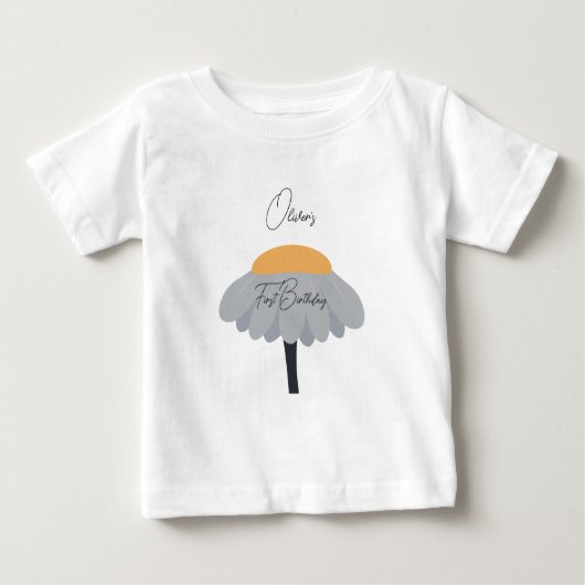 T-shirt Pour Bébé Première fête d'anniversaire Fleur de camomille Pa (Devant)