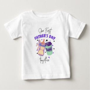 T-shirt Pour Bébé Première Fête des pères ensemble Matching tenue/Pu