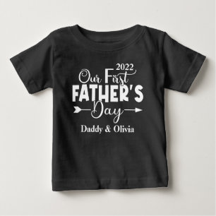 T-shirt Pour Bébé Première Fête des pères Noir