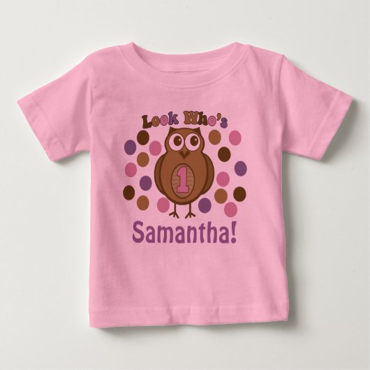 T-shirt Pour Bébé Première fille d'anniversaire Regardez qui est une (Devant)