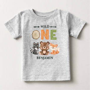 T-shirt Pour Bébé Première Forêt SAUVAGE PERSONNALISÉ Anniversaire B