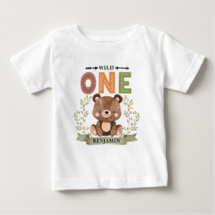 T-shirt Pour Bébé Première Ours de forêt de première taille