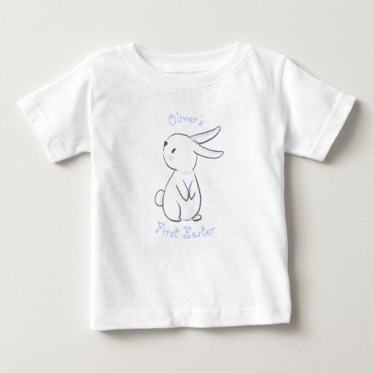 T-shirt Pour Bébé Première Pâques de bébé avec lapin mignon (Devant)