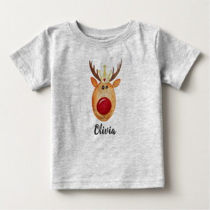 T-shirt Pour Bébé Première princesse de Noël de bébé Rudolph avec no