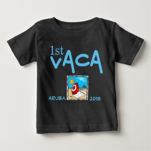 T-shirt Pour Bébé premières vacances personnalisées (Devant)