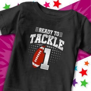T-shirt Pour Bébé Prêt à attaquer 1 Football Party 1er anniversaire