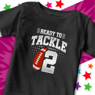 T-shirt Pour Bébé Prêt à Plaquer 2 Fête de Football 2e Anniversaire