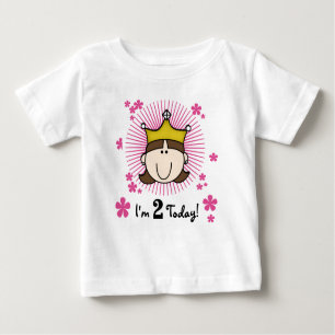 T-shirt Pour Bébé Princesse 2ème anniversaire de brune