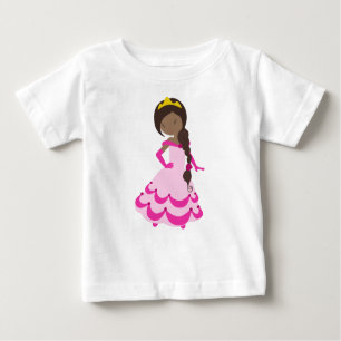 T-shirt Pour Bébé Princesse Africaine Américaine, Couronne, Gown, Ro