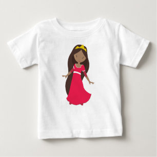 T-shirt Pour Bébé princesse afro-américaine, reine, couronne, robe r