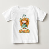 T-shirt Pour Bébé Princesse aux oranges et aux fleurs (Devant)