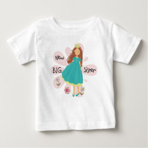 T-shirt Pour Bébé Princesse Big Soeur Cheveux Brown