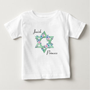 T-shirt Pour Bébé Princesse juive étoile de David avec fleurs paste