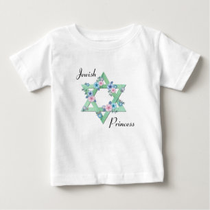 T-shirt Pour Bébé Princesse juive étoile de David avec fleurs pastel