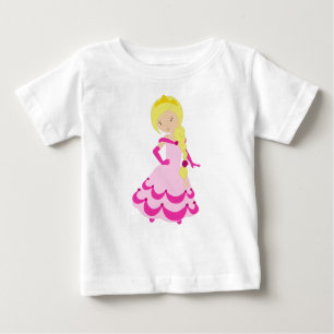 T-shirt Pour Bébé Princesse mignonne, Cheveux blonde, Couronne, Robe