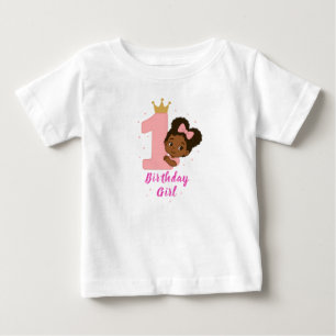 T-shirt Pour Bébé Princesse rose 1er anniversaire Design