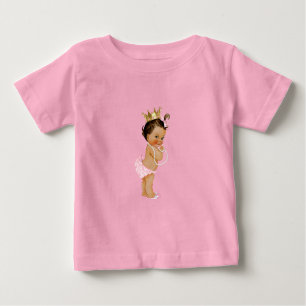 T-shirt Pour Bébé Princesse Rose & Or