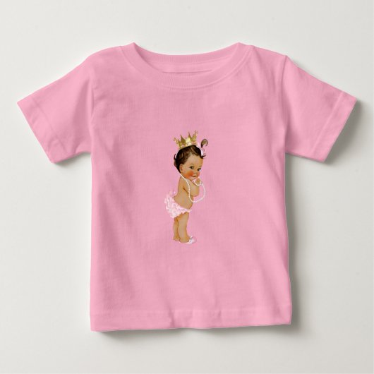 T-shirt Pour Bébé Princesse Rose & Or (Devant)