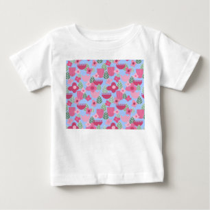 T-shirt Pour Bébé Printemps rose scandinave