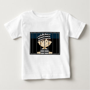 T-shirt Pour Bébé Prisonnier de bande dessinée en cellule de prison