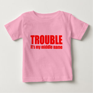 T-shirt Pour Bébé Problème - C'est mon deuxième nom (rouge)