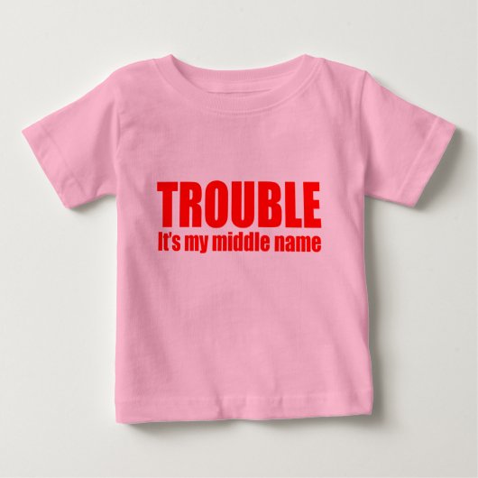 T-shirt Pour Bébé Problème - C'est mon deuxième nom (rouge) (Devant)