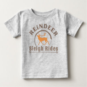 T-shirt Pour Bébé Promenades en traîneau de rennes de Noël vintage