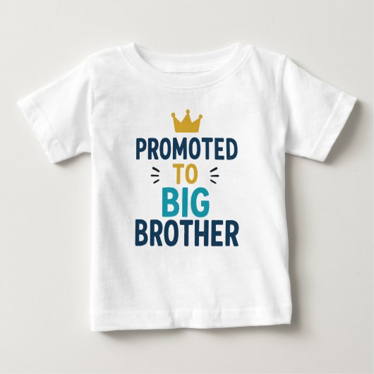 T-shirt Pour Bébé Promu à Big Brother Cute Sibling Faire-part (Devant)