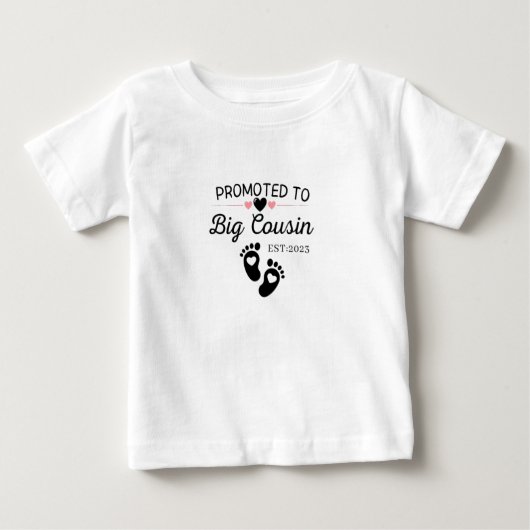 T-shirt Pour Bébé Promu À Big Cousin Est 2023 (Devant)