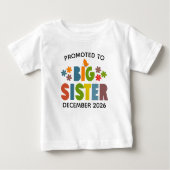 T-shirt Pour Bébé Promu à Big Sister Faire-part (Devant)