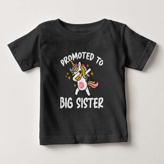 T-shirt Pour Bébé Promu à Big Sister Unicorn (Devant)