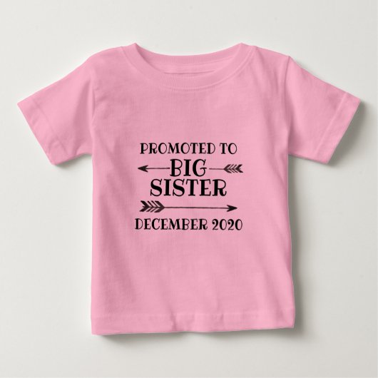 T-shirt Pour Bébé Promu à la grande soeur (Devant)