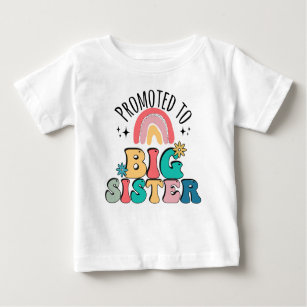 T-shirt Pour Bébé Promu à la grande soeur, Boho Design pour la gross