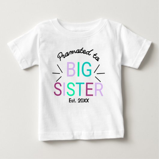 T-shirt Pour Bébé Promue Grande Sœur Tsa 2022 (Devant)