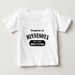 T-shirt Pour Bébé Propriété du Minnesota - texte noir