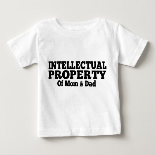 T-shirt Pour Bébé Propriété Intellectuelle De Maman & Papa (Devant)