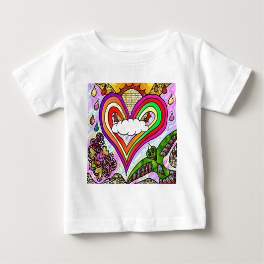 T-shirt Pour Bébé Psychédélic Rainbow Heart (Devant)