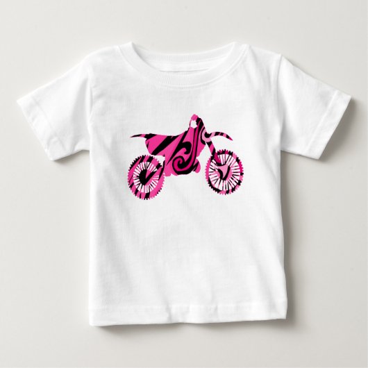 T-shirt Pour Bébé Psychédélique Pink Dirt Bike (Devant)
