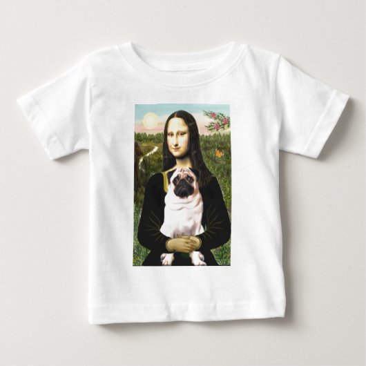 T-shirt Pour Bébé Pug 3 (faon) - Mona Lisa (Devant)