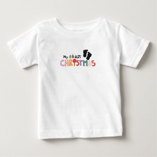 T-shirt Pour Bébé pull bébé my first christmas (Devant)