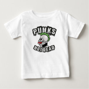 T-shirt Pour Bébé Punks pas mort crâne Mohawk Punk Rock Rocker