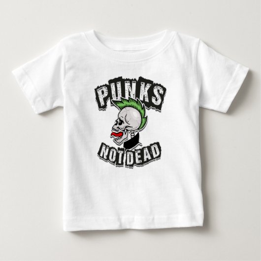 T-shirt Pour Bébé Punks pas mort crâne Mohawk Punk Rock Rocker (Devant)